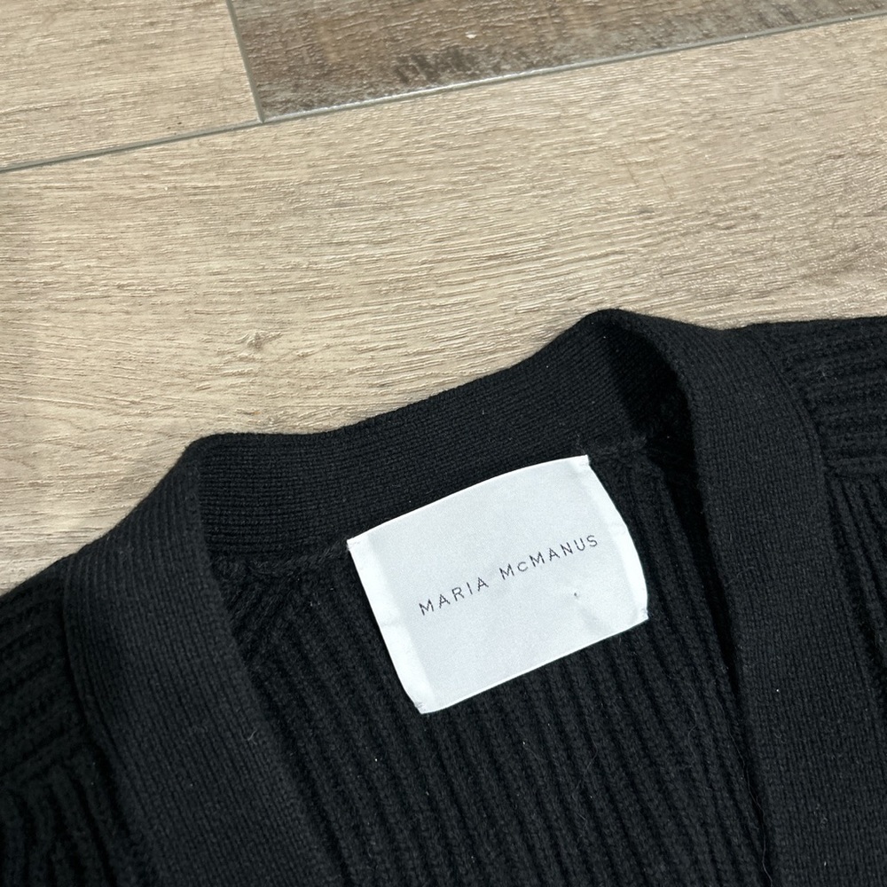 Maria McManus split sleeve fisherman rib cashmere blend cape cardigan - Picture 7 of 8